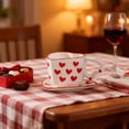 thumbnail image 4 of Valentine's Day Heart Ceramic Couple Mug with Coaster - Romantic Coffee/Tea Cup, Affordable Winter Holiday Gift, Value-Packed Festive Mug Favorite Set for Home & Office, Red, 4 of 7