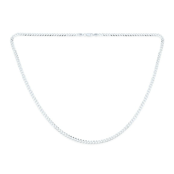 Bling Jewelry Mens Men's 4MM Diamond Cut Sterling Silver Cuban Chain Necklace