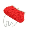 thumbnail image 2 of Elegant Braided Pleated Glitter Rhinestone Clutch Evening Bag, 2 of 5