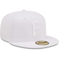 thumbnail image 3 of Men's New Era Pittsburgh Pirates White on White 59FIFTY Fitted Hat, 3 of 5