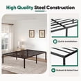 thumbnail image 5 of EDX 18 Inch Twin-XL Bed Frame, Extra Tall Metal Platform with Steel Slats, Heavy Duty, Under Bed Storage, Noise Free, Easy Assembly, Black, 5 of 9