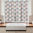 thumbnail image 2 of Ambesonne Vintage Kitchen Curtains, Bluebirds Rhododendron Art, 55"x39", Fern Green Rose and Blush, 2 of 3