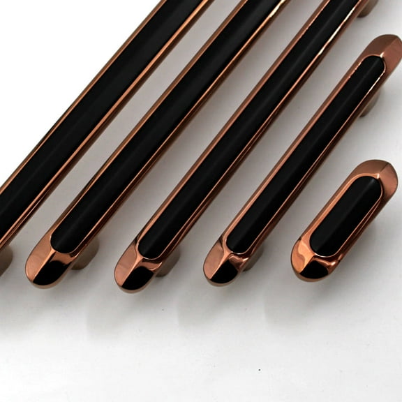 Luxury Modern Unique Black Copper Handles Pulls Cabinet Drawer Dresser Furniture Knob Handle Appliance Pulls 1 piece, Size-T knob