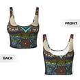 thumbnail image 5 of Fotbe Boho Owl Pattern Womens' Sports Bra Longline Wirefree Padded with Medium Support Sports Moisture-Wicking Workou Vest,Tank Top-X-Large, 5 of 7