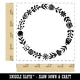 thumbnail image 2 of Elegant Botanical Circle Frame Wreath Square Rubber Stamp Stamping Scrapbooking Crafting - Small 1.25in, 2 of 7