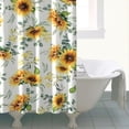 thumbnail image 4 of White Sunflower Green Leaf Pattern Shower Curtain 72"x72" ,Bathroom Decorative Shower Curtains Set with 12 Hooks,Modern Waterproof Washable Shower Curtain, 4 of 6