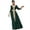 Dark Green, variant on Womens Embroidery Lace Abaya Evening Dress Long Sleeve V-neck Eid Dress Moroccan Kaftan Muslim Maxi Dress XXL Black