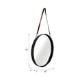 thumbnail image 5 of Round Hanging Mirror with Leather Strap for Bedroom and Decorative Wall Use - Modern Design Home Accent for Hallway, Entryway, Living Room - Ideal for Dorm Rooms or Bathroom Spaces - 28", Black, 5 of 12