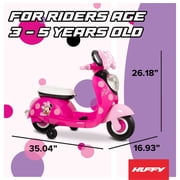 Huffy 6V Disney Minnie Mouse Euro Scooter Ride-On with Lights and Sounds, Ages 3-5