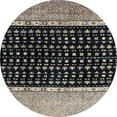 thumbnail image 1 of Ahgly Company Machine Washable Indoor Round Abstract Charcoal Black Area Rugs, 4' Round, 1 of 7
