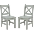 thumbnail image 6 of eHemco Solid Hard Wood Kids Table and Chair Set (2 Chairs Included), Sage Green, 3 Piece Set, 6 of 7
