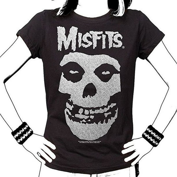 Band Merch Misfits Glitter Skull Fiend Junior Women S T Shirt