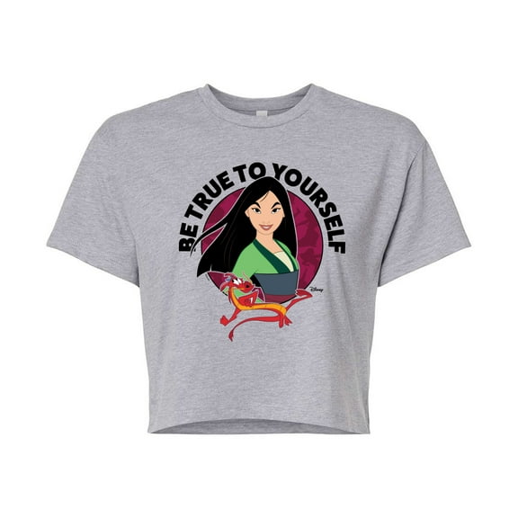 Disney Princess - Mulan And Munshu Be True To Yourself - Junior's Cropped T-Shirt