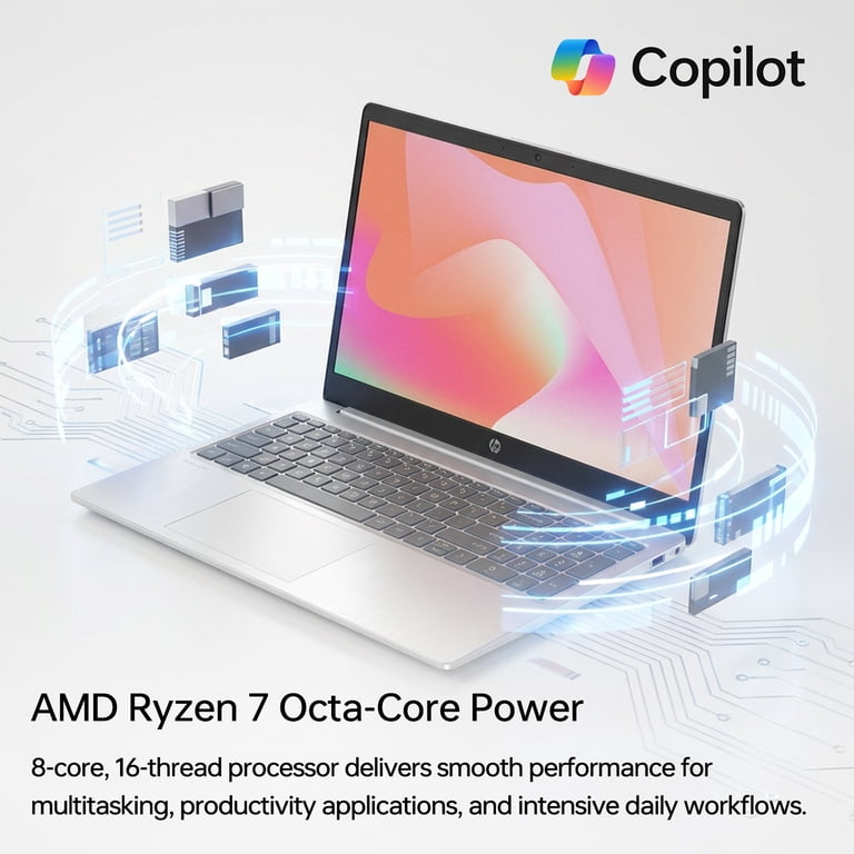 HP Newest 255 G10 Professional Business Laptop, AMD Ryzen 7 7730U