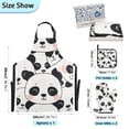 thumbnail image 3 of Happy Cute Pandas 5 Pcs Kitchen Set Heat Resistant Oven Mitts and Non-Slip Pot Holders with Adjustable Cooking Apron, 3 of 6