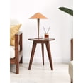 thumbnail image 3 of Marsrizon Home Round Coffee Table - 100% Solid Oak Wood Small Coffee Table with Three-Legged - Small Round Coffee Table, Round Side Table for Living Room (Walnut Color), 3 of 5
