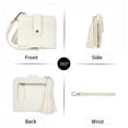 thumbnail image 5 of Montana West Small Wallet for Women Floral Embossed RFID Bifold Mini Card Holder with Tassel, Beige, 5 of 7