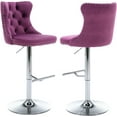 thumbnail image 4 of Swivel Bar Stools Set of 2 Adjustable Back Velvet Tufted Modern Upholstered Bar Chairs with Nailhead Kitchen Island Restaurant Pub Counter, 4 of 9