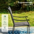 thumbnail image 5 of Summit Living 8-Piece Outdoor Patio Dining Chairs, All-Weather Steel Frame & Textilene Seat, Black & Gray, 5 of 9