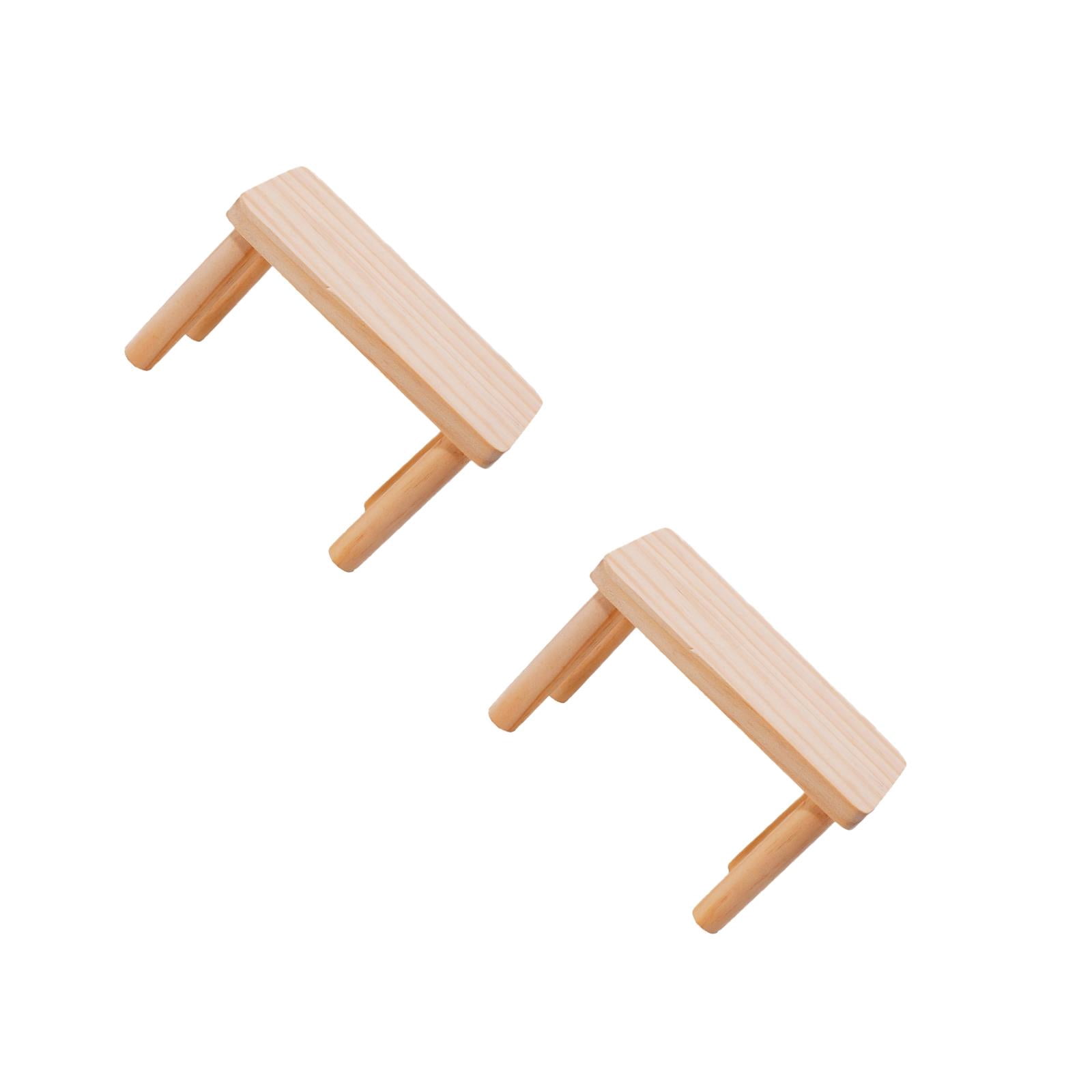 YSNOOWE Khaki Wooden Hamster Platform for Pet Use with Anti-Biting Design 2Pcs