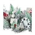 thumbnail image 4 of 60 inch Snowy Cottage Mantel Swag, Pre-Lit with LED Fairy Lights, Artificial Flocked Greenery with Christmas Cottages, Battery-Operated Indoor Home Décor - by Seasonal LLC, 4 of 4