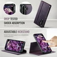 thumbnail image 4 of ELEHOLD Magnetic Detachable Wallet Case for Samsung Galaxy A15, Shockproof Faux Leather Stand RFID Card Slots Detachable Mag-Safe Magnetic Case Cover,Removable Back Shell,Purple, 4 of 12