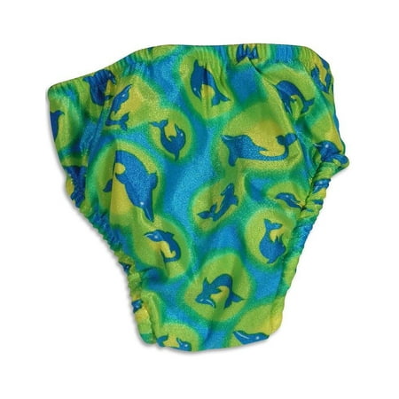My Pool Pal - Baby Girls Dolphins Reusable Swim Diaper Green Dolphins /