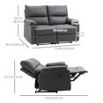 thumbnail image 3 of HOMCOM Causeuse Inclinable Canapé 2 Places Fauteuil Inclinable avec Repose-Pieds, 3 of 10