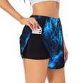 thumbnail image 1 of Balery Wolf Pantalones cortos deportivos para mujer con forro y dos bolsillos, elásticos, para entrenamiento, gimnasio, yoga-XX-Large, 1 of 7