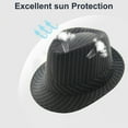 thumbnail image 4 of Sombrero de verano retro a rayas para hombre y mujer, con circunferencia de 56-58 cm, para exteriores, protector solar, estilo jazz, 4 of 5