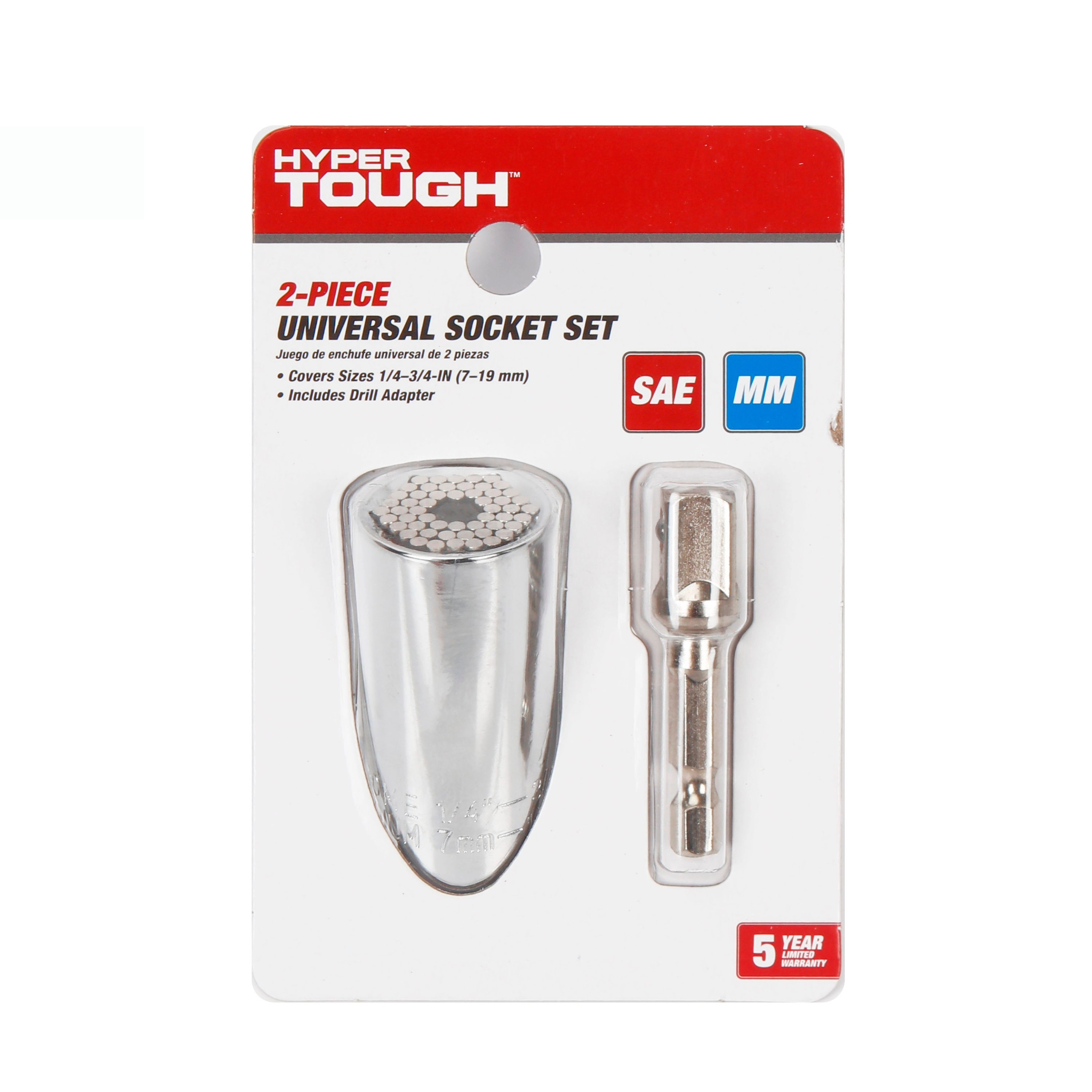 Adaptador Universal de Dados Hyper Tough con Adaptador para Taladro, Ajusta de 1/4 a 3/4 de pulgada 6