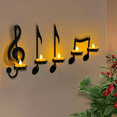 thumbnail image 3 of 1 Pce Porte-Bougie Note de Musique Noir Applique Murale Note de Musique Style Note de Musique Vintage Porte-Bougies Style Fer 2, 3 of 8