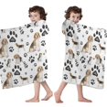 thumbnail image 4 of Beagle Dog and Footprints Hooded Bath Towel，60"x35" for Ages 3 To 12 Kids, Quick Dry Lightweight Soft Microfiber Hood Beach Towel Cover Up for Kids, 4 of 7