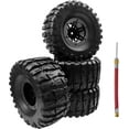 thumbnail image 6 of LINLIN RC Air Pneumatic Tyre, 2.2 Inch Rubber Inflatable Tires 135mm and Plastic Beadlock Wheel Rim Set for 1/10 RC Rock Crawler Truck Parts for Traxxas Axial SCX10 Tamiya CC01 TF2 D90, 6 of 7