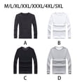 thumbnail image 3 of Qarigey Ropa interior térmica para hombre, camiseta a la moda acolchada de invierno de manga larga, cuello , camisa informal, accesorio para Ropa interior Gris claro 5XL, 3 of 6