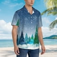 thumbnail image 5 of Xecao Christmas Trees print Hawaiian shirt - a stylish short-sleeve button-down for men, perfect for casual beach and tropical outings., 5 of 9