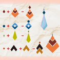 thumbnail image 3 of 2Pcs 2 Style PET Plastic Earring Handwork Template Card Leather Cutting Stencils Triangle 29.7x21cm 1pc/style, 3 of 7