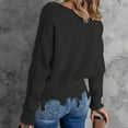 thumbnail image 5 of AOOCHASLIY Sweaters Fall Clothes Womens Casual Fashion Solid Color Sleeve V-Neck Ruched Pullover Blouse Tops, 5 of 5