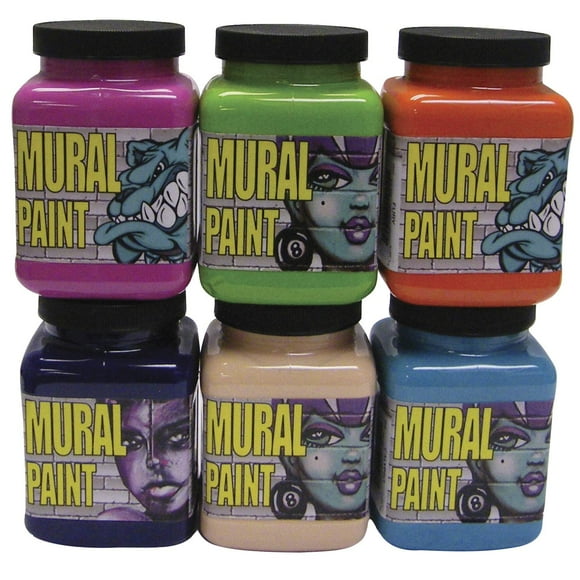 Paint Mural CHROMA Assorted Bright Colors Pint Set of 6