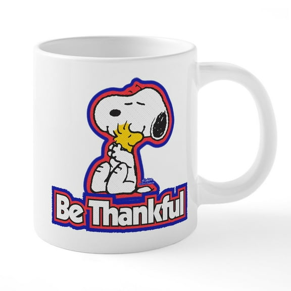 CafePress - Peanuts Be Thankful - 20 Oz White Ceramic Mega Mug