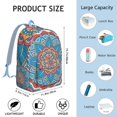 thumbnail image 5 of Floral Mandala Boho Print Backpack for Women & Men, Large Laptop Bookbag for School College, Lightweight Durable for Work Travel Daypack Gift, 5 of 5