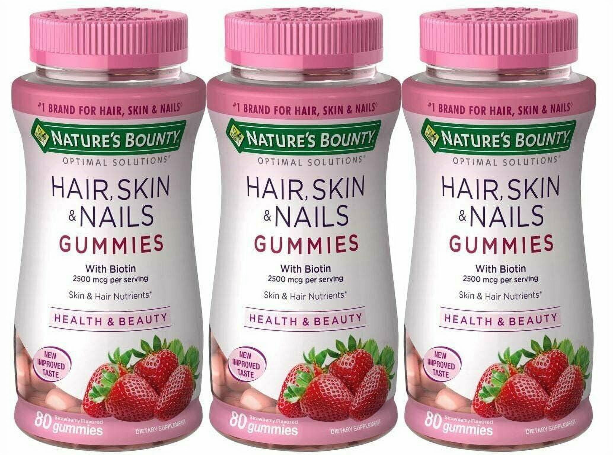 4 Pack - Nature's Bounty Hair, Skin and Nails, Biotin, Gummies 80 Count Each