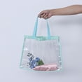 thumbnail image 3 of Myenne Eco-friendly PVC Shopping Bag Portable Waterproof Storage Bag Large Capacity Clear Beach Shoulder Bag Casual Handbag (Blue), 3 of 10
