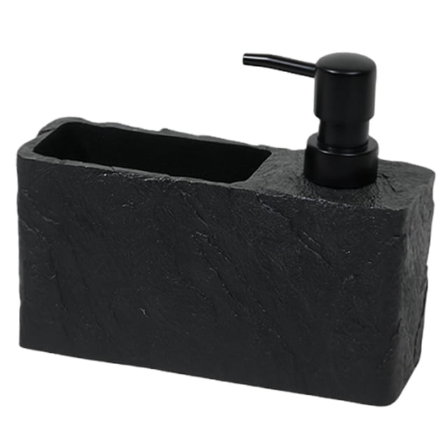 Dispensador de jabón, organizador para fregadero, regalo con soporte para esponja, accesorios compactos Negro