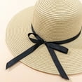 thumbnail image 3 of Hats for Women, Yigetop Womens Wide Brim Sun Hat with Wind Lanyard Upf Summer Straw Sun Hats for Women Spring and Summer Women Beach Personality Holiday Casual Woven Sun Hat Beach Hat Beige One Size, 3 of 4