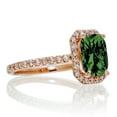 thumbnail image 2 of 1.5 Carat Emerald Cut Emerald and Diamond Halo Engagement Ring on 10k Rose Gold, 2 of 2