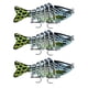 thumbnail image 2 of Soidarity Paquete de 3 señuelos de pesca de plástico de agua salada cebo falso atracción al aire libre Swimbaits artificiales Crankbait accesorio 10cm Pescar Tipo 6 Soidarity OD023723-06, 2 of 6