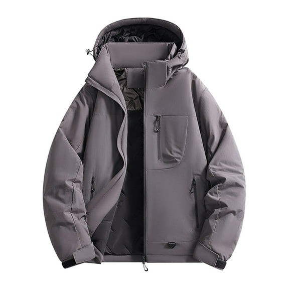 Men's Clothing Men Lightweight Windbreaker Rain Jacket Detachable Hood Waterproof Softshell Hiking Fishing Activewear Insulated