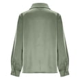 thumbnail image 6 of Admvng Women's Satin Work Shirt Long Sleeve Button Down Blouse for Office Formal Wear, 6 of 6