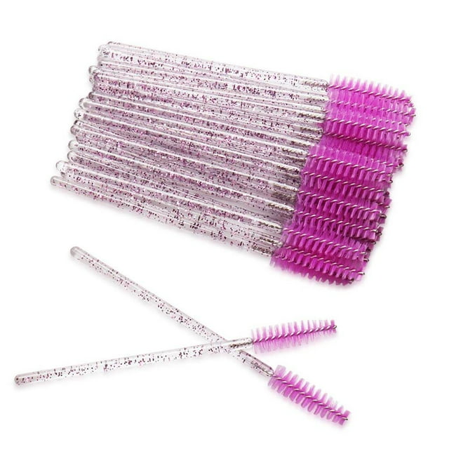 Cepillo de rimel desechable de 100 piezas jinwen cepillos de pestañas varitas de rimel Fucsia